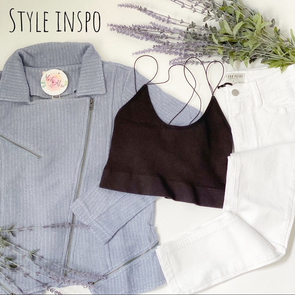 Love in a mist - Blue Terry Moto Jacket - Picture 10 of 11